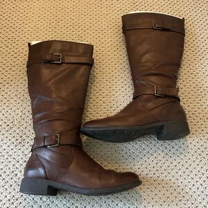 Bass Brown Leather Knee-High Boots